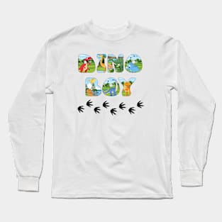 DINO BOY - cute dinosaur shaped letters Long Sleeve T-Shirt